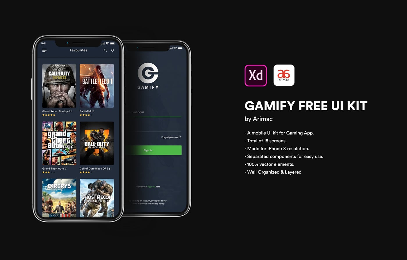 Game Ui Kit Adobe Xd Xd File