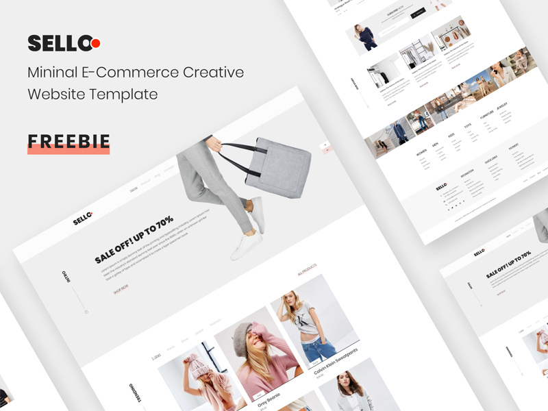 Sello Mininal E Commerce Creative Website Template Freebie Xdfile