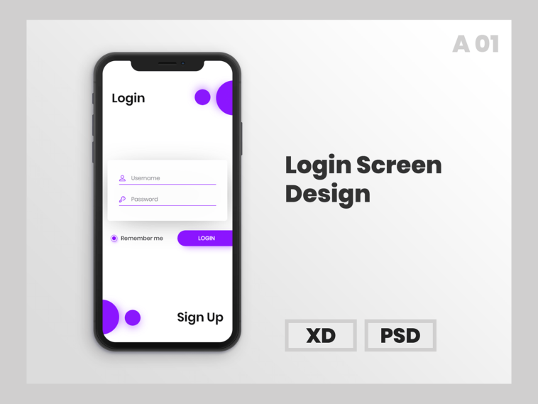 Download Login Screen Free Mockup Xd File