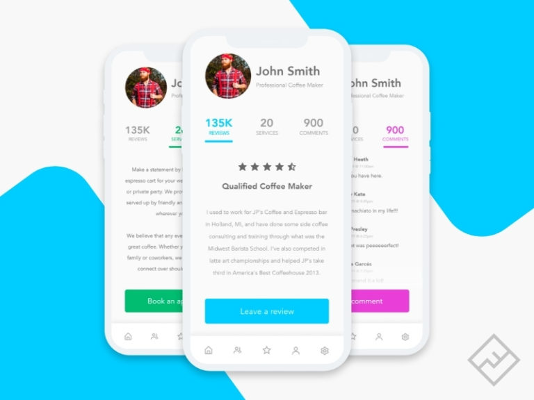 Reviews mobile app XD concept Xd File