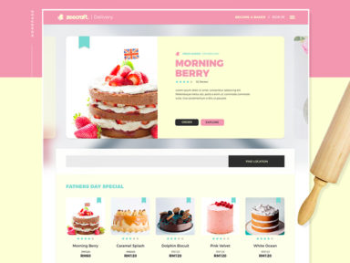 Free Food Bakery Ui Kit Adobe Xd Template - Xd File