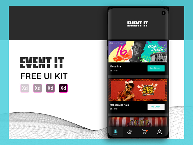Event It Free Ui Kit Behance Presentation