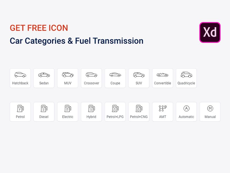 Get Free Line Icons Car Categories Fuel Transmissi XD File