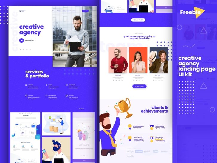 Creative Agency Landing Page Adobe XD Template - Xd File