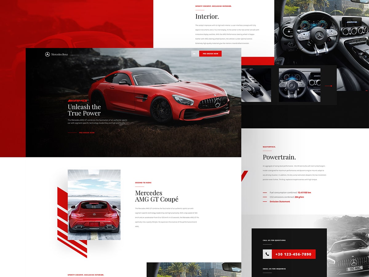 Minimalistic Car Landing Page Xd File