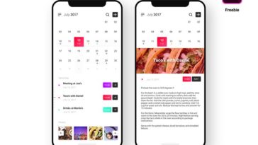 calendar ui adobe xd