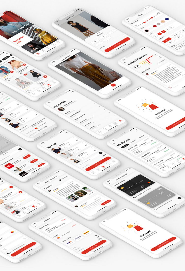 Free E-Commerce App UI Kit Figma - Xd File