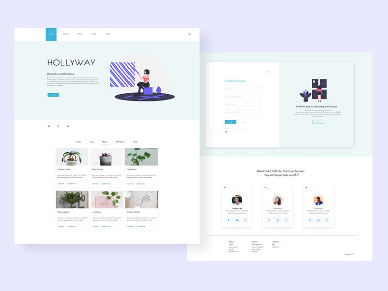 Free Hollyway Decor Xd Website Template Xd File