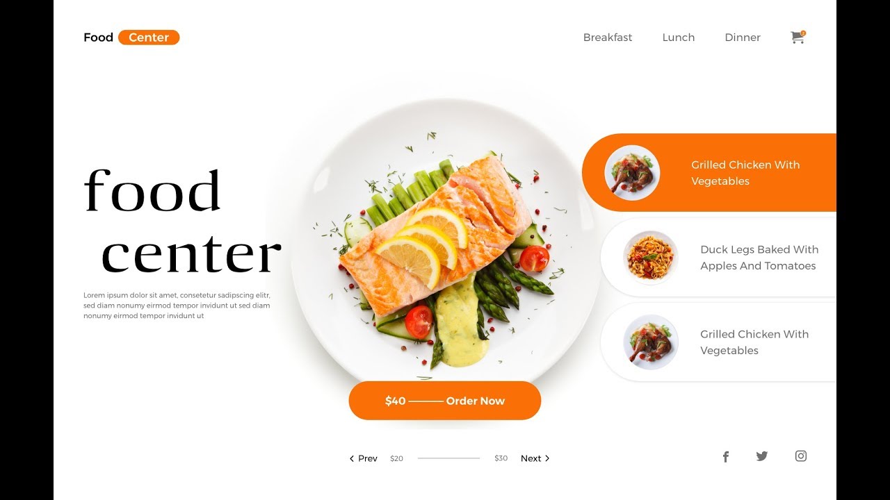 Delicious Food Web UI Food Web Design, Food Website Design,, 56% OFF