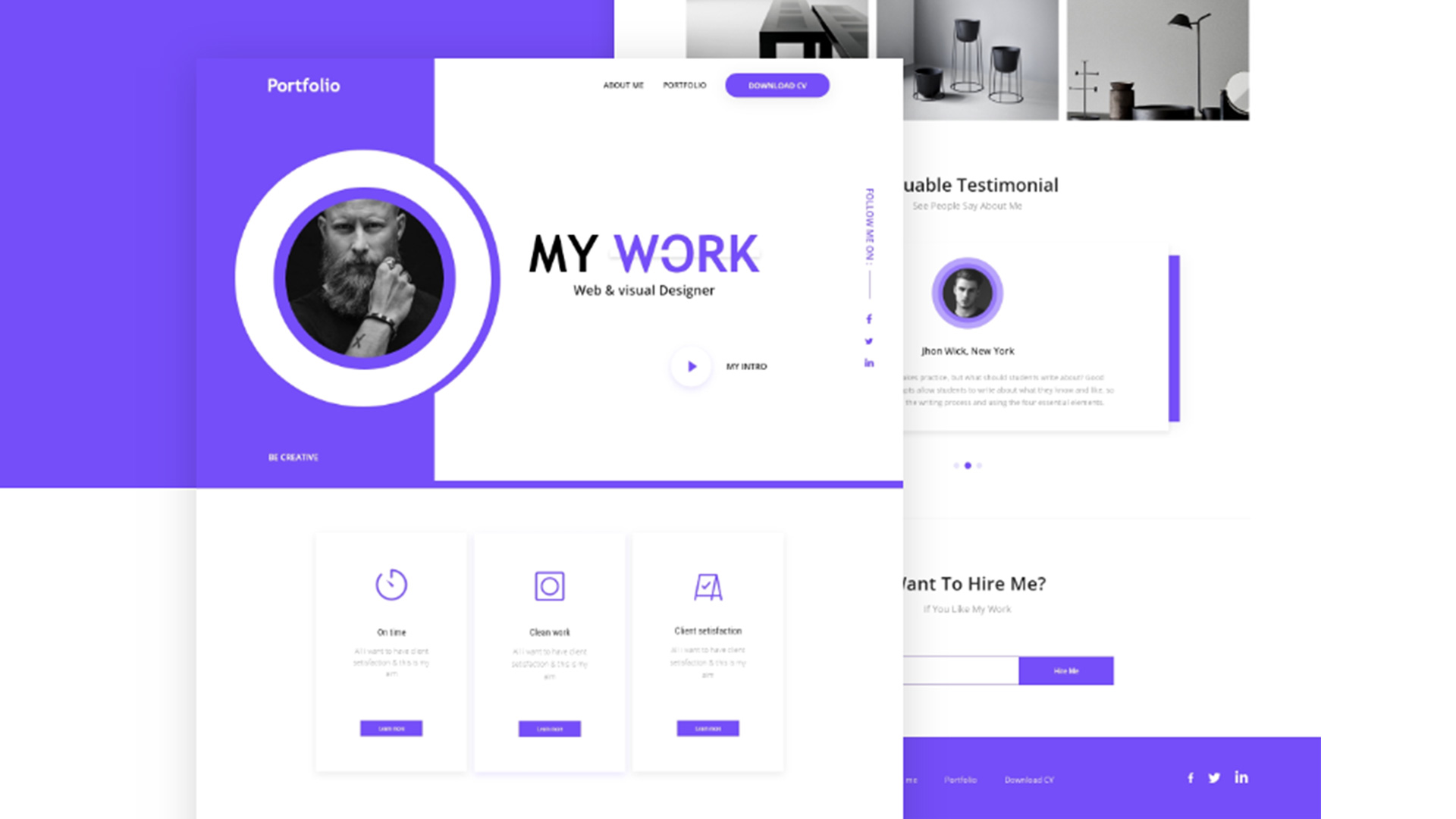 Free Personal Portfolio Template In Adobe Xd Xd File