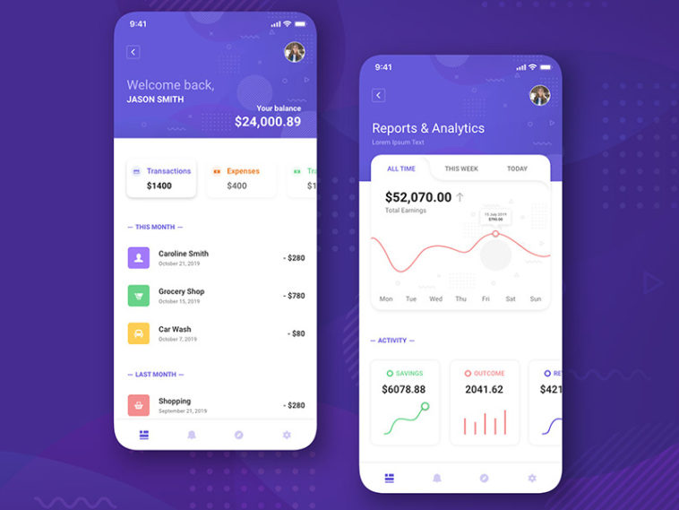 Download Free Finance App Ui Design Adobe Xd Template Xd File