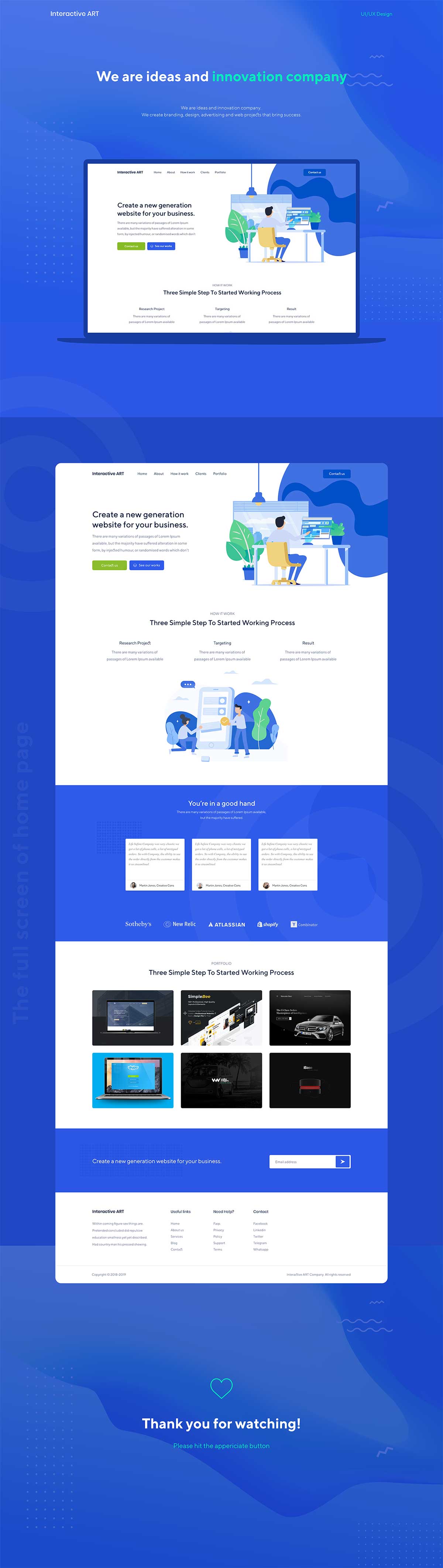 Innovation Company Website Design Template Free Download