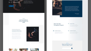 Free Gym / Fitness Website Template for XD - Xd File