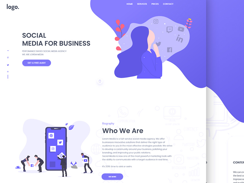 Landing Page For Marketing Agency Freebie U4