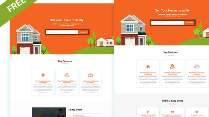 Free Property Rental Website XD Template - Xd File