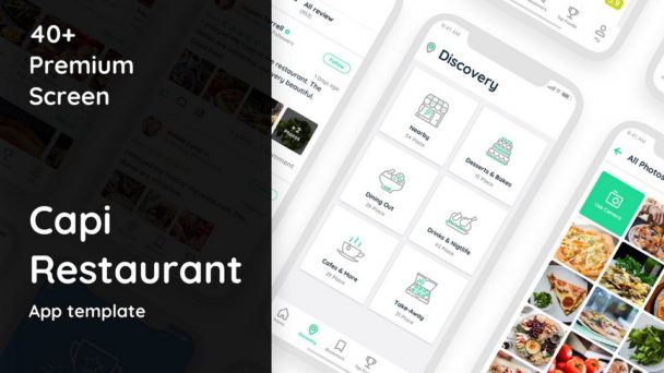 Free Capi Restaurant App Ui Kit Template - Xd File