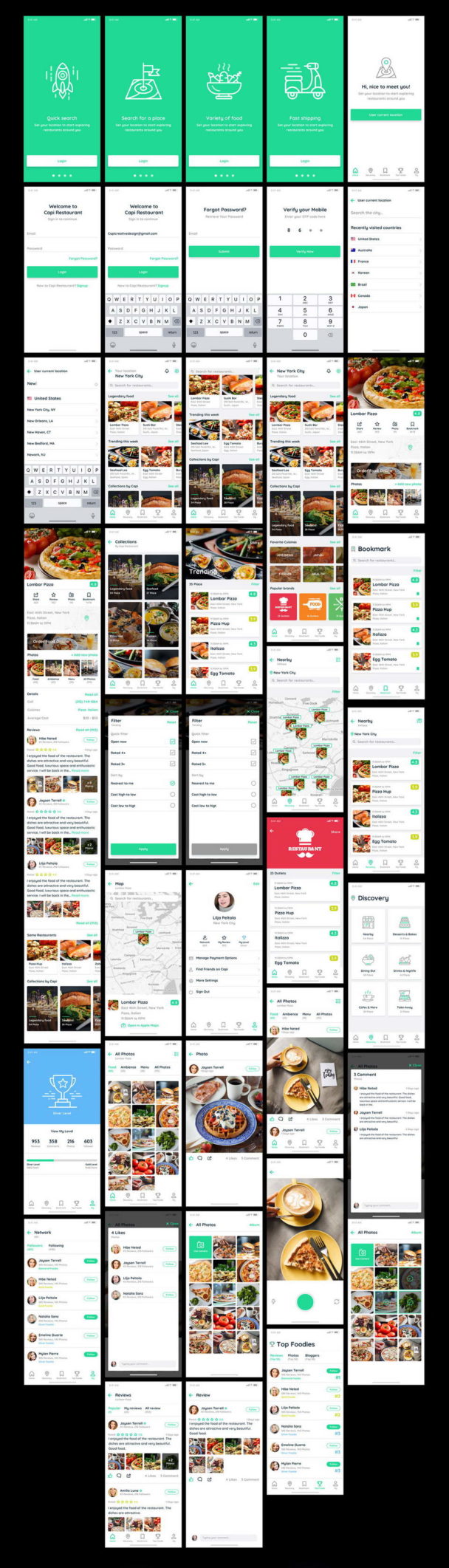 Free Capi Restaurant App Ui Kit Template - Xd File