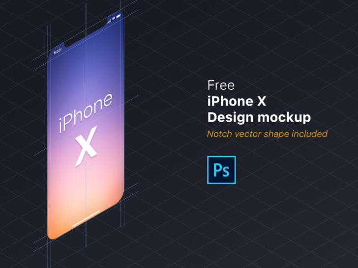 Free iPhone X Screen Design Mockup PSD - Xd File