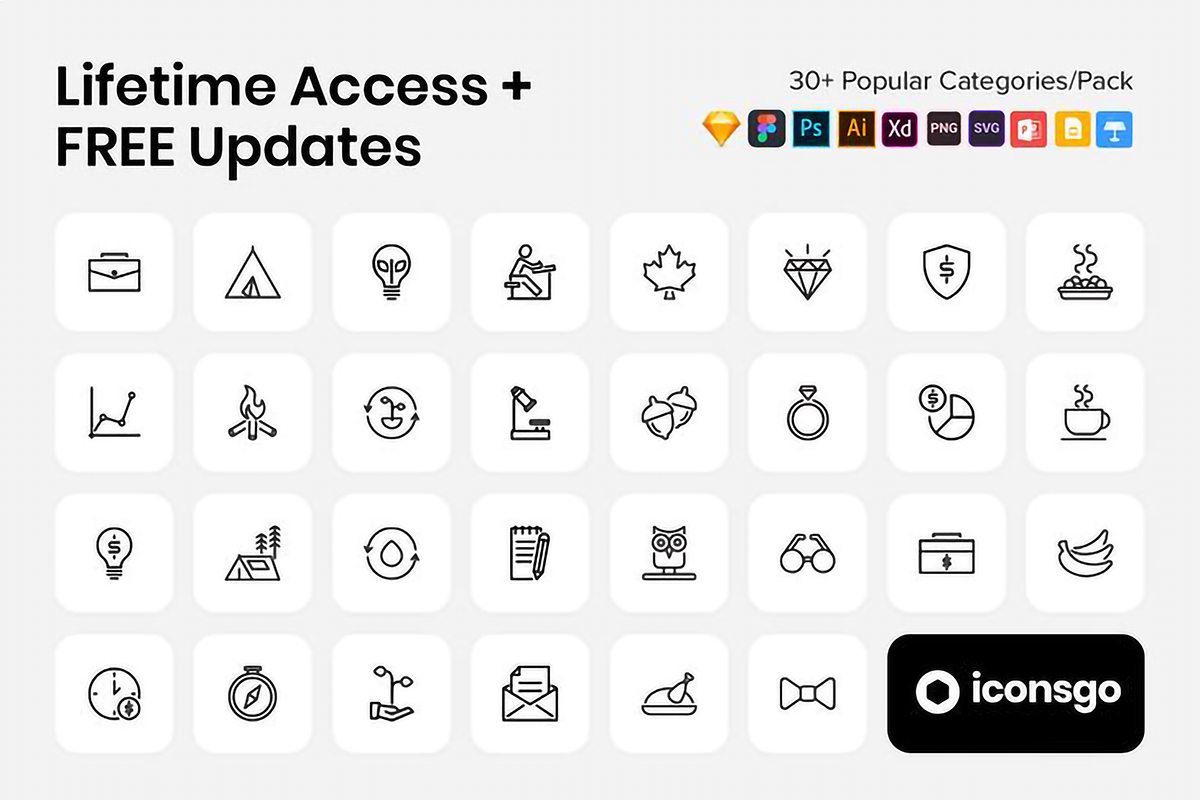 Download Modern Free 30 Icons Pack Xd File