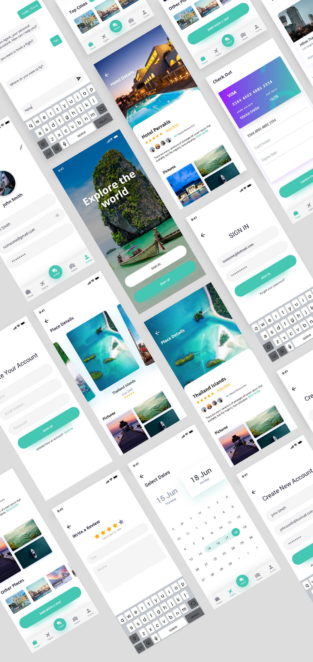 Free Travel App Free UI Kit XD Templates - Xd File