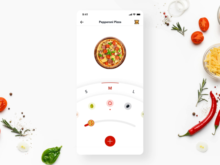 Free Pizza Order App XD Animation Template Template - Xd File