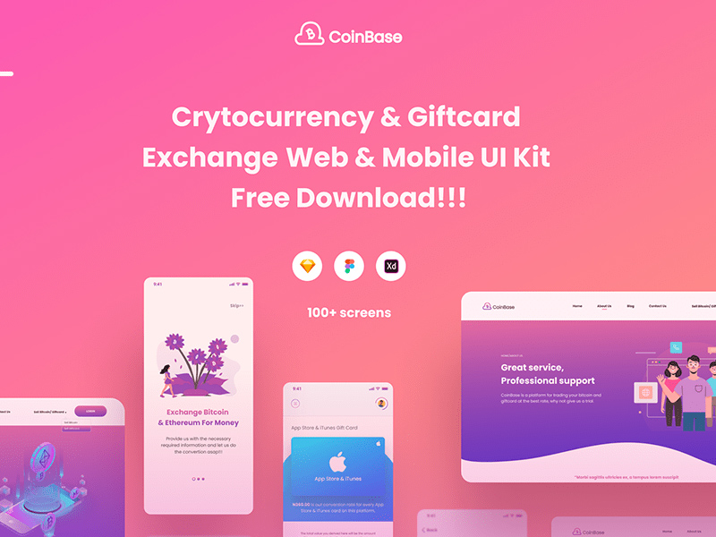 Coinbase Web Mobile Free Ui Kit