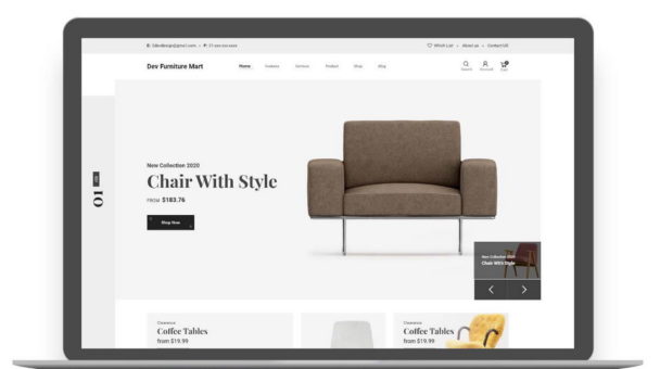 Free Ecommerce Furniture Store Website Design XD File - Xd File