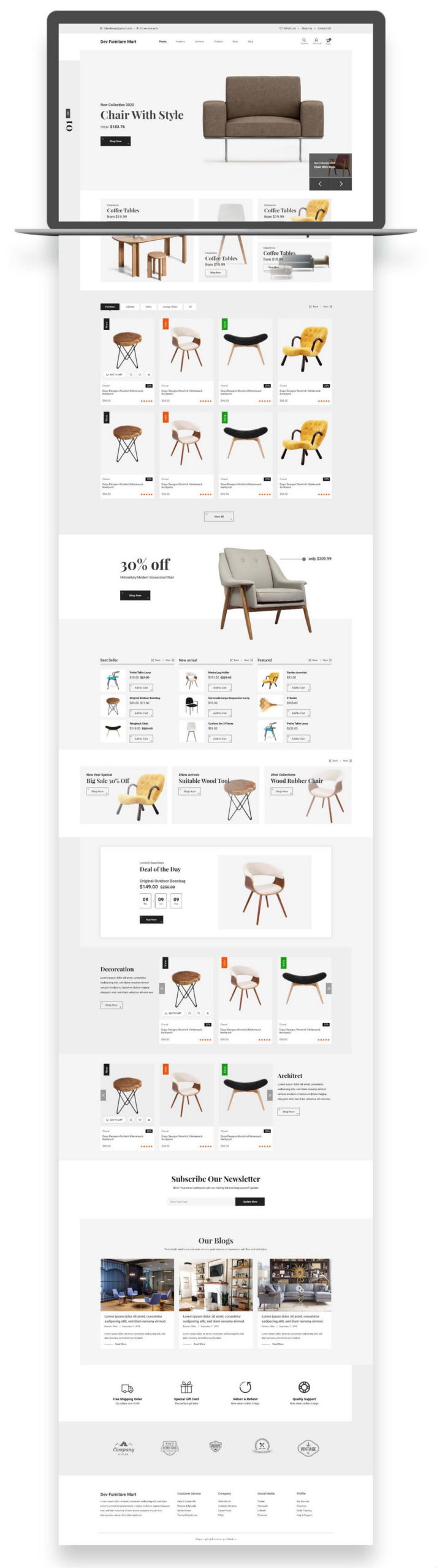 Furniture Website Free Adobe Xd Templates