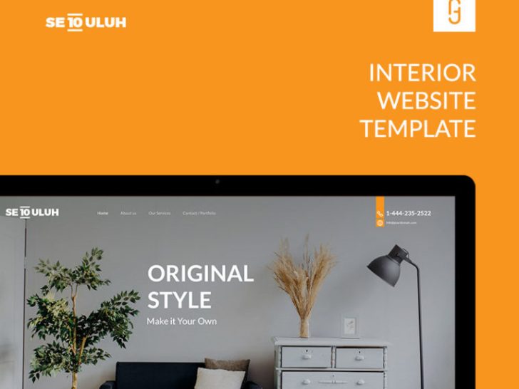 Interior Design Website Template PSD - Xd File