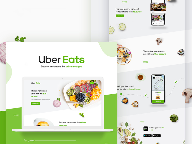 Uber Eats Website Redesign Concept Free Psd