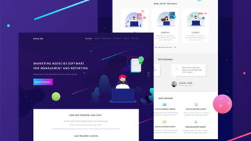 Free Digital Marketing Agency Landing Page XD Templates