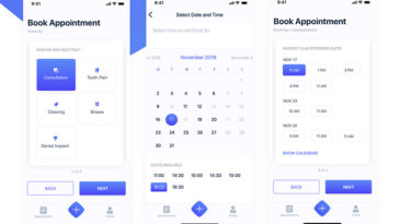 Dental Clinic Booking Appointment App UI Kit XD Template