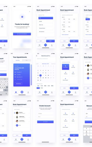 Free Booking Appointment UI Kit XD - Xd File