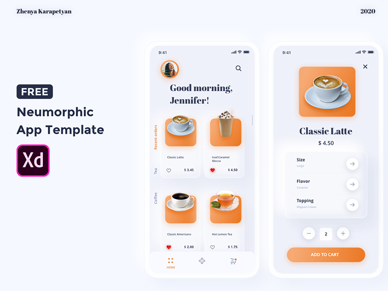 Free Xd Neumorphic App Template