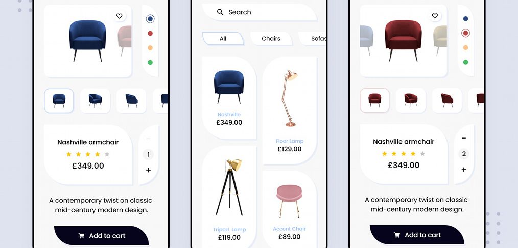 Furniture Store App Xd Template