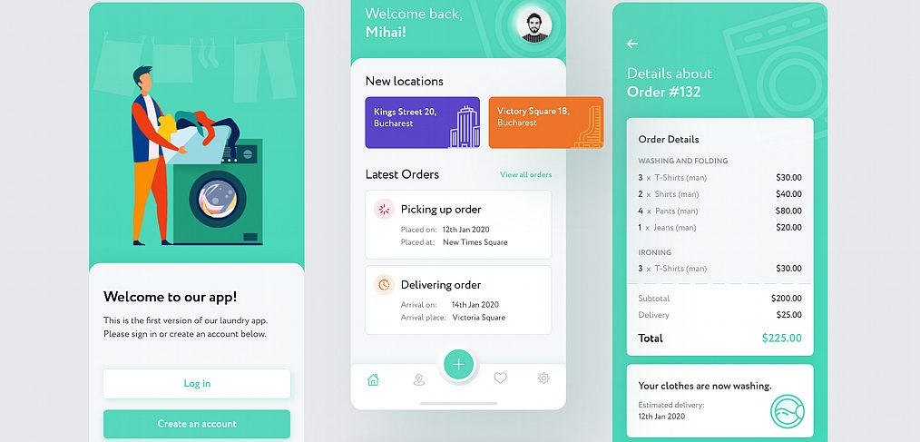 Laundry Mobile App Xd Template