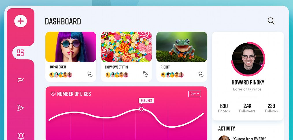 Social Media Xd Dashboard Template