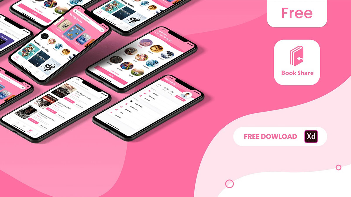 Bookshare App UI Design XD Template