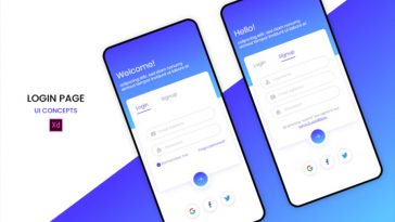 Signup login Screen XD Mobile Template