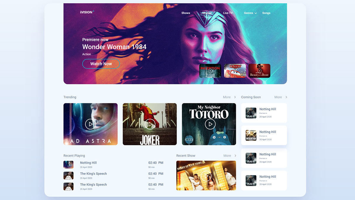 Online Media Services Website Landing Page