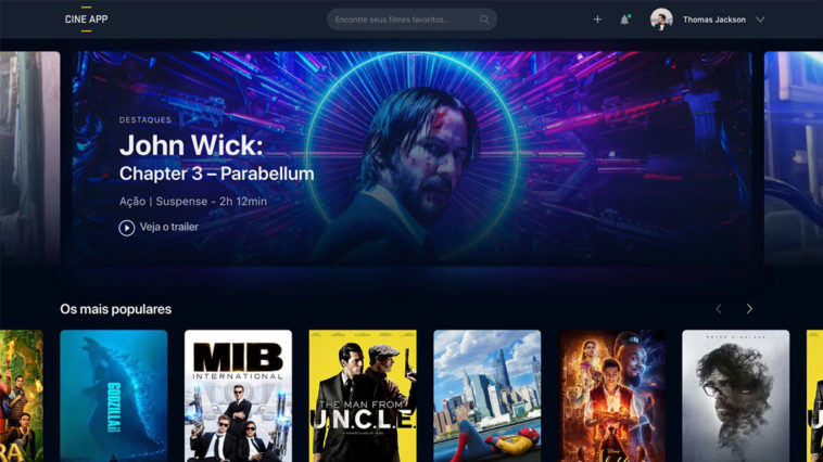 Free Cinema Web App Template XD - Xd File