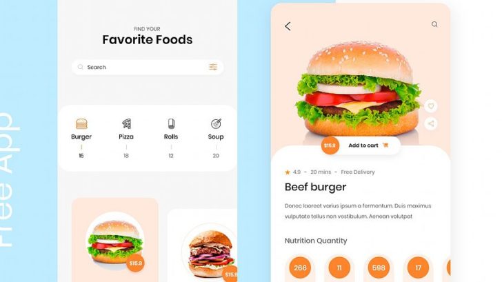 Free Food Delivery XD App Template - Free Adobe Xd File