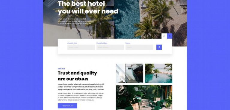Free Hotel XD Website Template