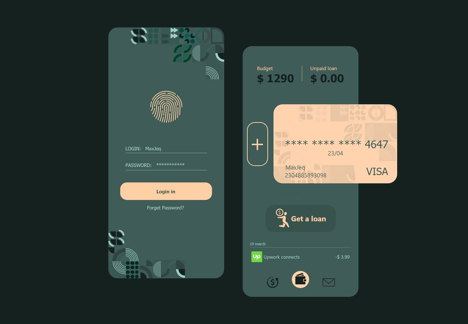 Wallet Mobile App Xd Concept
