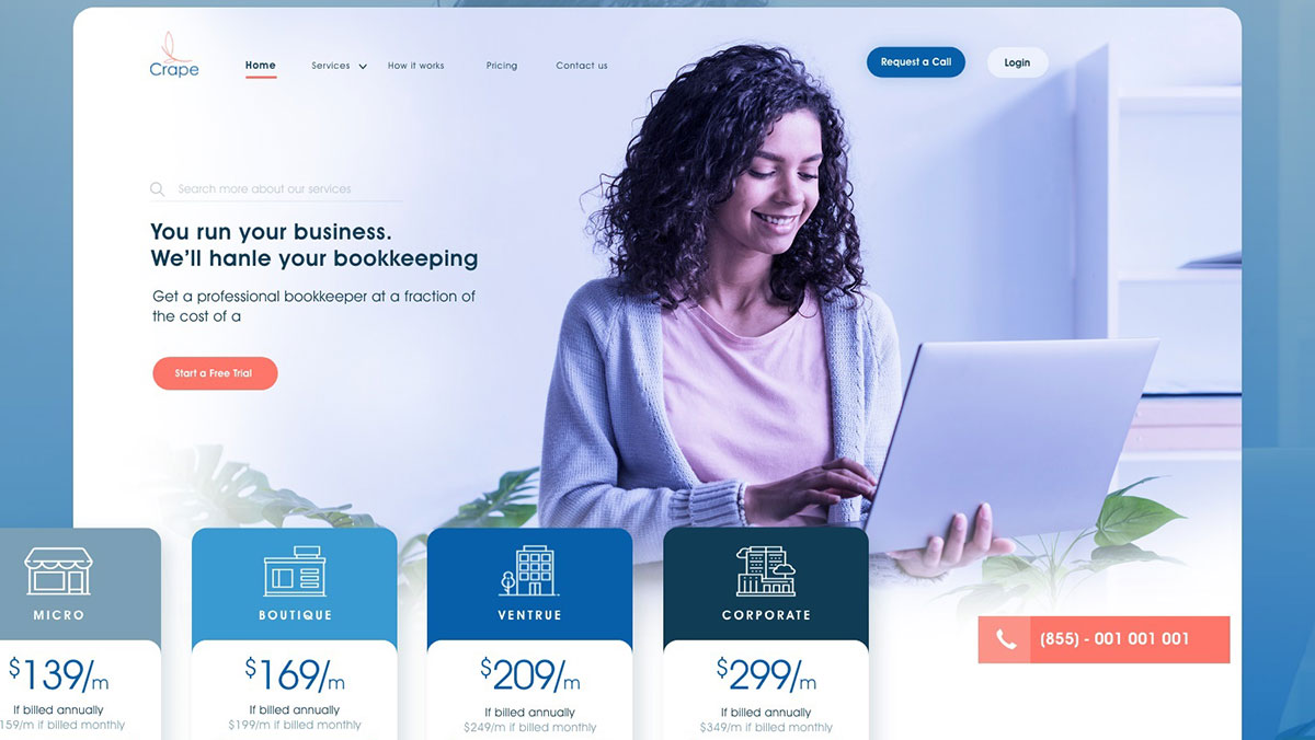Accounting XD Landing Page Concept