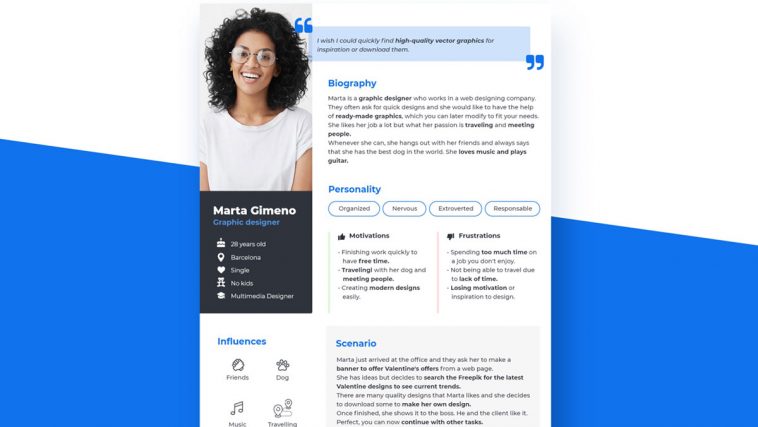 Adobe XD UX Persona Template