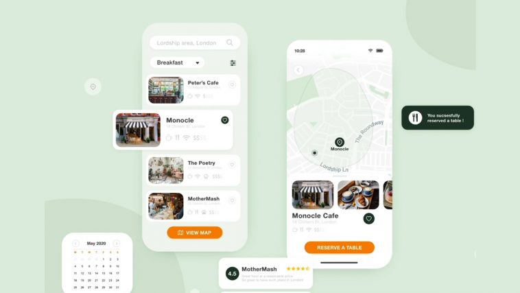 Cafe Finder Adobe XD Mobile App Template