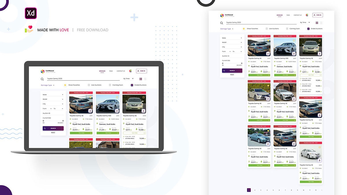 Cars Classified XD Website Template