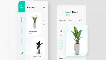 Free Plants App Screen Template Adobe XD