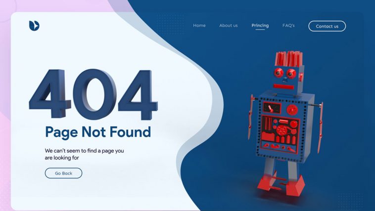 Adobe XD 404 Page Template